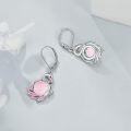 wholesale 925 Sterling Silver Pink Stone Swan Drop Earrings for Women Girls Mothers Day Gift-0-2