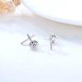 wholesale Rose Gold Diamond Cross Stud Earrings - Religious s for Women and Girls-0-5