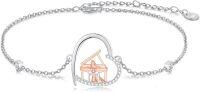 wholesale Sterling Silver & Rose Gold Plated Piano Music Bracelet Jewelry Gift for Women-Piano