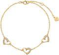 wholesale 10K Gold CZ Three Heart Bracelet for Women 6 8 8 4 Inch-0-10