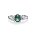 TOUPOP Sterling Silver Moss Agate Ring Set For Women-0-0