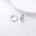 wholesale 925 Sterling Silver Rainbow Crystal Hoop Earrings with 6 Healing Stones for Women-0-3