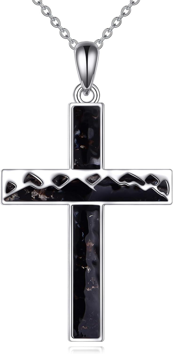 Sterling Silver Cross Pendant Necklace for Women Christian Jewelry Gift-0-0
