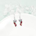 wholesale 925 Sterling Silver Red Enamel Fox Head Drop Earrings Gift for Women Teen Girls Jewelry Accessories-0-3