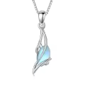 TOUPOP 925 Sterling Silver Oval Gemstone Pendant Necklace Dainty Fine Jewelry-0-0