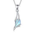 TOUPOP 925 Sterling Silver Oval Gemstone Pendant Necklace Dainty Fine Jewelry-0-0
