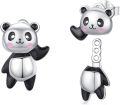 wholesale 925 Sterling Silver Panda Bear Stud Earrings for Women Girls Kids Cute Cartoon -0-0