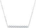 wholesale Hexagon Cubic Zirconia 925 Sterling Silver Bar Necklace - 10 ct tw Natural Cubic Zirconias-0-0