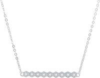wholesale Hexagon Cubic Zirconia 925 Sterling Silver Bar Necklace - 10 ct tw Natural Cubic Zirconias-FBA