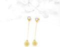 wholesale 14K Gold Sunflower Drop Earring for Her-0-1