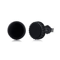 wholesale 925 Sterling Silver Black Onyx Zircon Celtic Viking Stud Earrings Hypoallergenic Punk Gothic Jewelry for Women Men-Black onyx-B-Black onyx-B