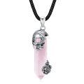 wholesale 925 Sterling Silver Skull With Blue Lapis Lazuli Crystal Pendant Necklace-0-14