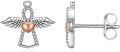 wholesale 925 Sterling Silver Guardian Angel Heart Stud Earrings with Wings and Beads for Women-0-0