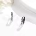 wholesale 925 Sterling Silver Norse Viking Celtic Knot Huggie Hoop Earrings Wholesale with Cubic Zirconia for Women and Men (Unisex)-0-1