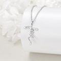 wholesale 925 Sterling Silver Cross Necklace for Women with Stone, Religious Christian Jewelry Gift-0-3