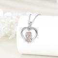 wholesale 925 Sterling Silver Heart-Shaped Love You Father Daughter Pendant Necklace Gift for Dad-0-4