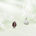 wholesale 925 Sterling Silver Brown Football Stud Earrings with Cubic Zirconia Sporty Gift for Her-0-3
