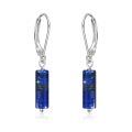wholesale  925 Sterling Silver Lapis Lazuli Leverback Earrings, Hypoallergenic Dangle Earrings for Sensitive Skin, Gift for Women-0-0
