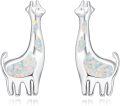 wholesale 925 Sterling Silver Giraffe Synthetic Opal Stud Earrings for Women Girls Gifts Jewelry 4G-0-0