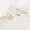 wholesale 925 Sterling Silver Sunflower Initial A Studs for Women-0-4