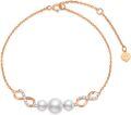 wholesale 10k Gold Infinity Bracelet with Moissanite and Freshwater Cultured Pearls 6.8-8.4 inches-0-0