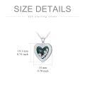 wholesale 925 Sterling Silver Photo Locket Necklace w/Heart Shape Opal Stone & Flower Design - Gifts for Women/Mom/Daughter-0-3