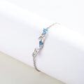 wholesale 925 Sterling Silver Blue Crystal Mermaid Turtle Charm Anklet/Anklet - Boho Beach s for Women & Girls-0-1