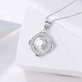wholesale 925 Sterling Silver 3CT Round Cut Cubic Zirconia Infinity Heart Pendant Necklace-0-3