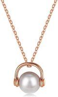 wholesale 925 Sterling Silver Headphones Pearl Pendant Necklaces for Women Girls  Anniversary Birthday Present-0-3
