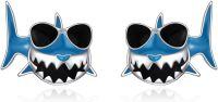wholesale 925 Sterling Silver Hypoallergenic Cool Shark Stud Earrings  for Women-Shark