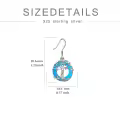 TOUPOP Sterling Silver Crystal Tree Of Life Family Dangle Earrings-0-5