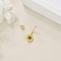 wholesale 925 Sterling Silver Sunflower Belly Button Ring Flower Piercing Jewelry for Women Hypoallergenic-0-3