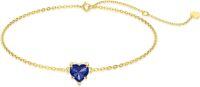 wholesale 14K Gold Created Birthstone Heart Cut 7mm Bracelet for Women 6 5 +2 -Created Sapphire