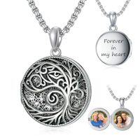 wholesale Locket Necklace 925 Sterling Silver Rose/tree Of Life Pendant Locket Necklace For Women Men Family Photo Locket Pendant Fathers Day Birthday Gifts Anniversary Christmas Gifts For Women -style_name:Tree of Life