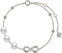 wholesale 14K Yellow Gold Freshwater Pearl Infinity Bracelet for Women Gift for Her Mom Wife 6 8 Adjustable-White Gold
