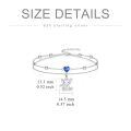 wholesale 925 Sterling Silver Heart Blue Cz Double Layer Chain Bracelet-0-5