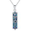 wholesale 925 Sterling Silver Messianic Star Of David Menorah Abalone Shell Pendant Necklace-0-0