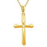 wholesale 14k Gold Cross Pendant With Lab Diamond-Style1：Classic Design Cross