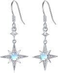 wholesale 925 Sterling Silver Star Moonstone Drop Dangle Earrings for Women -0-0