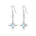 wholesale 925 Sterling Silver Moonstone Starburst Dangle Earrings-0-0