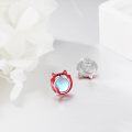 wholesale 925 Sterling Silver Red Cat Moonstone Stud Earrings for Women-0-4