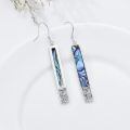 wholesale 925 Sterling Silver White Gold Plated Abalone Shell Long Bar Drop Earrings For Women-0-2