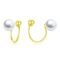 wholesale 925 Sterling Silver Pearl Stud Earrings Wholesale Gold Plated-0-0