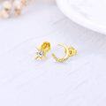 wholesale 14K Rose Gold  Crystal Moon & Star Stud Earrings for Women-0-10