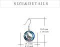 wholesale 925 Sterling Silver Blue Crystal Wolf Howling at the Moon Dangle Earrings-0-4