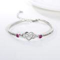 wholesale Sterling Silver Adjustable Infinity Heart Bangle for Women-0-1