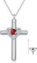 wholesale Sterling Silver Austrian Crystal Cross Urn Necklace for Ashes Pet Human Keepsake-0-10