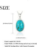 wholesale 925 Sterling Silver Oval Genuine Turquoise Pendant Necklace for Women-0-6