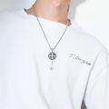 wholesale 925 Sterling Silver Jerusalem Cross Pendant Necklace with Textable Backplate for Women Men Gifts-0-1
