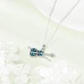 wholesale 925 Sterling Silver Abalone Shell Guitar & Bow Pendant Necklace Musical Instrument s for Women Girls-0-3